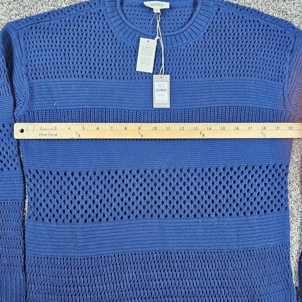 Haven Well Within Sweater Womens Medium Blue Roll Neck Pullover Organic Minimal